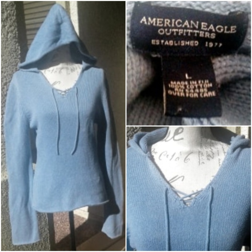 American Eagle Retro-Grunge Sweater Hoodie Size L